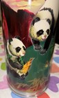 Vtg 60s-70s Chinese Insulated Thermos Red Pandas Bamboo Shanghai Glass Liner