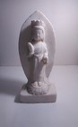 Hand-carved Off White Crystal Stone Buddha Statue Figurine 13 h
