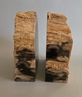 Large Matching Petrified Wood Bookends Cut From Same Piece 17 Pounds