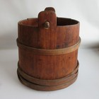 Vintage Early Antique Wooden Maple Syrup Sap Bucket With Handle