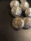7 Antique F  D  Fire Department Uniform Buttons Waterbury Button Co  Circa 1900s
