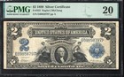 1899  2 Silver Certificate  mini Porthole  Pmg 20 Fr 253 Two Dollar Bill 58797