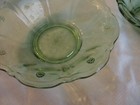 Set Of 2 Gorgeous Ornate Green Glass Bowls Candy Dish 7  By 2 25  Antique