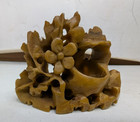 Antique Miniature Oriental Chinese Soapstone Floral Statue Figurine 2  Tall