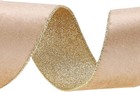 10 Yards Velvet Wired Ribbon 4 Inch Metallic Crushed 4inch  Gold 