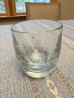 Glassybaby Hand Blown Votive Candle Holder Clear Light Blue Scratch 3 5    Tall