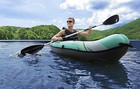 Hydro-force Ventura Elite X1 Inflatable Kayak Set Teal gray W  Paddle   Pump Nib