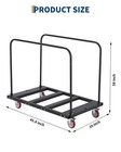 Steel Folding Table Cart  1800 Lbs Heavy Duty Table Trolley W  5  Swivel Wheels