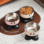 Elevated Stainless Steel Raised Pet Dog Cat Food Water Bowl Feeder Stand