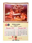 1957 Seasons Greetings Tydol Veedol Flying A Ethyl Oil Advertising Calendar Ny