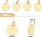 100pcs Brass Stamping Blank Tag Charms 12mm Flat Round Metal Stamps Tags Golden