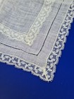 Beautiful Vintage Desco Lace Trim W lace Insert Ivory Wedding Hankie Free Ship
