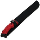 Red Survival Serrated Fixed Sharp Blade Jungle Hunting Machete   Sheath 15 