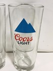 Coors Light Raised Textured Mountain Logo 16 Oz  Pint Glasses Set Of 2 -new