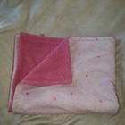 Hudson Baby Girl Pink White Flower Blanket Plush Sherpa 30x40 