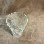 Vintage 1930s Clear Glass Diamond Optic Vintage Grape Etched Tall Shot Glass
