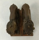 Stunning Antique Hand Carved Wood Figurines Pair Lions Large Trims Reclaimed Arc