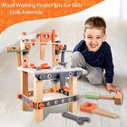 Wooden Tool Bench For Kids Toddlers  Pretend Play Workbench Set Workshop