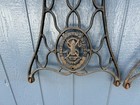 Antique Singer Treadle Sewing Machine Cabinet Base Metal Cast Iron Legs Wheels