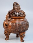 Chinese Vintage Antique Boxwood Exquisite Incense Burners Carved Lion Statue Art