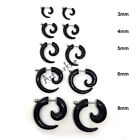 2pcs Punk Mens Women Stainless Steel Hoop Huggie Ear Stud Earrings Gothic
