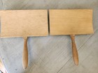 Pair Curved Back Wool Hand Cards 8  Alder maple