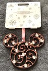 Disney Parks Mickey Mouse Rose Gold Filigree Jewels Metal Christmas Ornament