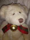 Russplus White Teddy Bear Christmas Plush Stuffed Christmas Jingle Bell Bow 15 