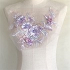 Bridal Embroidery Applique 3d Flower Lace Beaded Pearl Patch Diy Wedding Dress