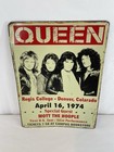Vintage Queen April 16  1974 1st Usa Tour Concert Metal Poster Sign
