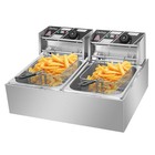 Zokop 12l 5000w Electric Deep Fryer 2 Tank Commercial Restaurant Stainless Steel