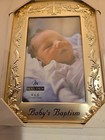 Metal glass Baby Baptism Picture Frame By Malden International 4 x6  New In Box
