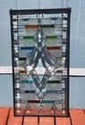 Stained Glass Hanging Window Pane Blue Green Yellow Lg  41-1 2 t X 20-1 4  W