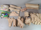 Wooden Toy Track Lot Over 100 Pieces