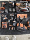 Ridgid 18v Cordless Power Tool Set W  Batteries  Chargers   Bags