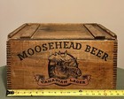 Vintage Moosehead Canadian Lager Beer Crate Dovetail Wood Box W lid