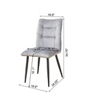 Modern Mustard Light Gray Velvet Dining Chairs 2-piece Set