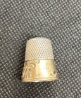 Vintage Ketcham And Mcdougall Sterling Silver   14k Gold Thimble Size 8 Antique