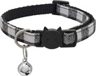 Cute Adjustable Cat Collar With Bell - Safety Breakaway Design  Black Nylon