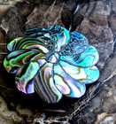 Vintage Abalone 925 Sterling  Silver Brooch