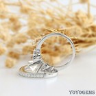 Solid 14k White Gold Bridal Set Moissanite Engagement Ring 2 50 Carat Round Cut