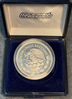 1985 Mexico 100 Peso Silver Proof World Cup Soccer Coin Box No Coa