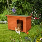 45  Dog Kennel Wooden Dog House Large Outdoor Animal Shelter Natural Wood Color