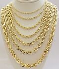 10k Yellow Gold Rope Chain Necklace 18 -30  Men Women 4mm-10mm Real Gold Hollow