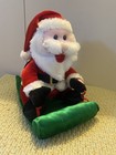 Rare Dan Dee Animated Christmas Santa Singing   Sledding See Video Sing   Sled