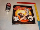 Vintage Indian Motorcycle Woman On Bike 12  Porcelain Metal Gasoline   Oil Sign 