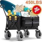 Collapsible Wagon Folding Foldable Garden Cart W  Large Capacity  450lb Capacity