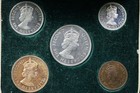 1955 Cyprus 5 Coin Proof Set Gem In Original Box Impressive Toning
