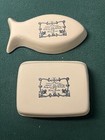 Cerutil Portugal Stoneware Fish Dish Set 1998 Lisbon World Expo Nautical Vtg Ex