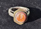 Vintage Ancient Roman Sterling Silver Seal Intaglio Carved Legionary Ring Sz7 25